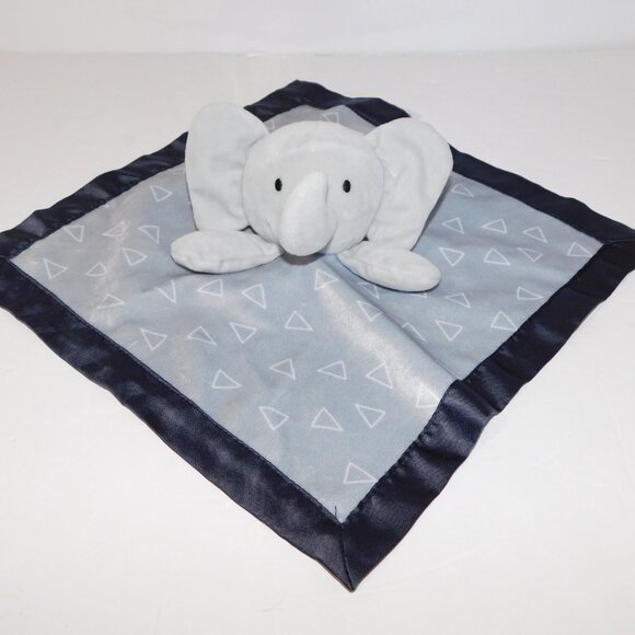 Child of Mine Carters Elephant Rattle Blue Gray Triangle Security Blanket - Picture 4 of 7